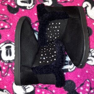 Stylish Black Kids Boots with Sparkling Accents